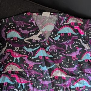 UA Scrubs Dinosaur Pattern Top